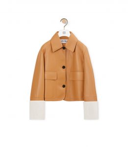 Women's Petite Casual Leather Cropped Leather Jacket