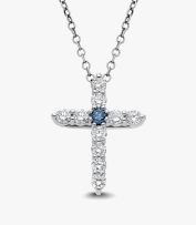 Natural Diamond Cross Pendant Necklace
