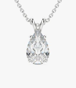 Grown Diamond Solitaire Pendant Necklace