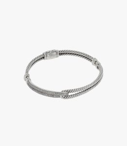Sterling Silver Minimal Solitaire Bangle