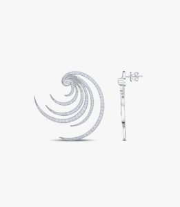 Zirconia Dainty Swirl Design Earrings