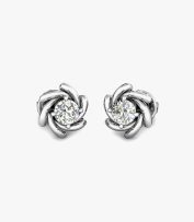 Solitaire Diamond Platinum Earrings