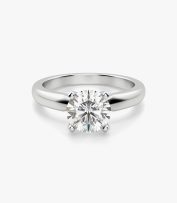 Round White Sapphire Engagement Ring
