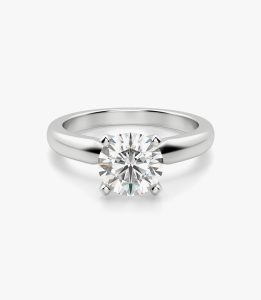 Round White Sapphire Engagement Ring