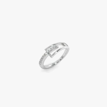 Round White Sapphire Engagement Ring