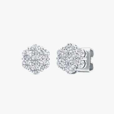 Silver Circular Cubic Zirconia Earrings