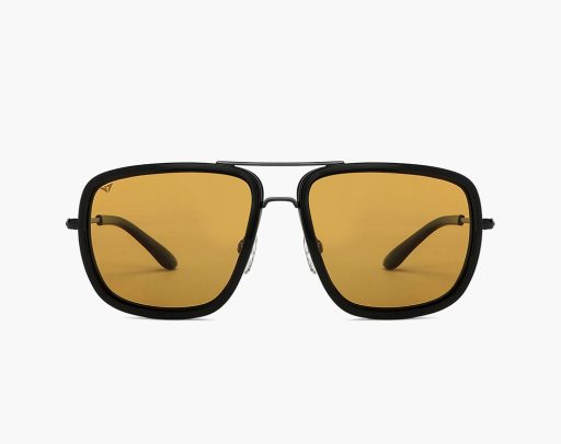 Black Yellow Full Rim Sunglasses