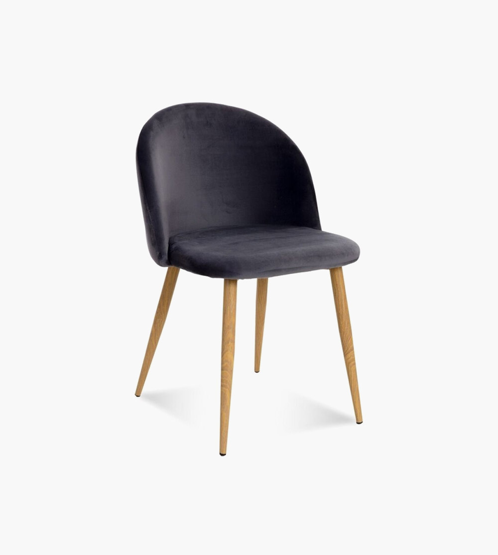 Bolivar Upholstered Dining Chair In Navy Blue Colour